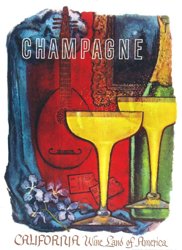 Champagne from California Wine Land of America  Print
